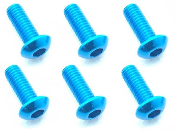 Square NAX-308TB - Alu Schrauben - Linsenkopf - M3x8mm - HELL BLAU (6 Stück)