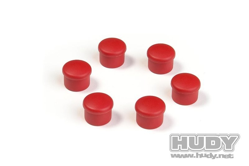 HUDY 195058-R - Griffkappen für Alu Werkzeuge ULTIMATE & EXCLUSIVE - 18mm - ROT - 6 Stück