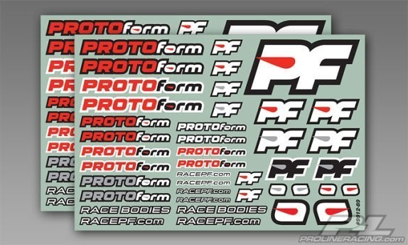 Protoform 9912-39 - Team Sticker - Decal Sheet - 15x22cm (2 pcs)