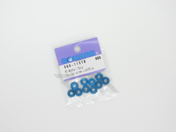 Square SGX-115TB - Alu Countersunk Shim - M3 - LIGHT BLUE (10 pcs.)