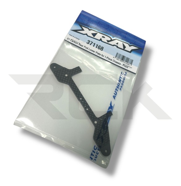 XRAY 371168 - X1 2025 - Carbon Pod Heck - untere Platte für Chassis - Front