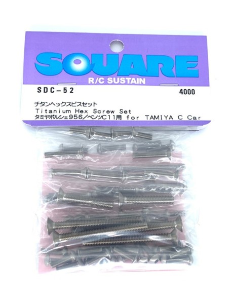 Square SDC-52 - Tamiya Gruppe C Chassis - Titanschrauben Satz (56 Schrauben)