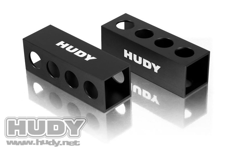 HUDY 107704 - CHASSIS DROOP GAUGE SUPPORT BLOCKS 30MM FOR 1/8 OFF-ROAD - LW (2 pcs)