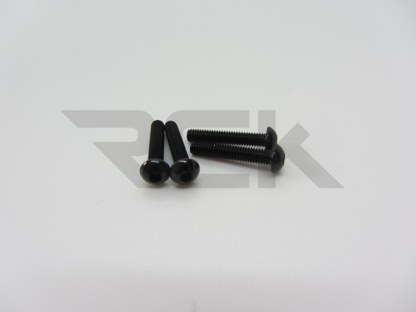 Hiro Seiko 48724 - Alloy Hex Socket Screw - Button Head - M3x15mm - BLACK (4 pcs)