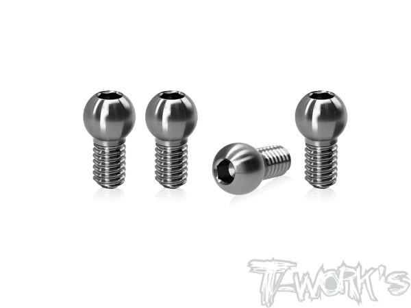 T-Work's TP-X4-J - Titanium Ball - 3.8mm - Antiroll Ball Stud - for XRAY X4 2024 (4 pcs)