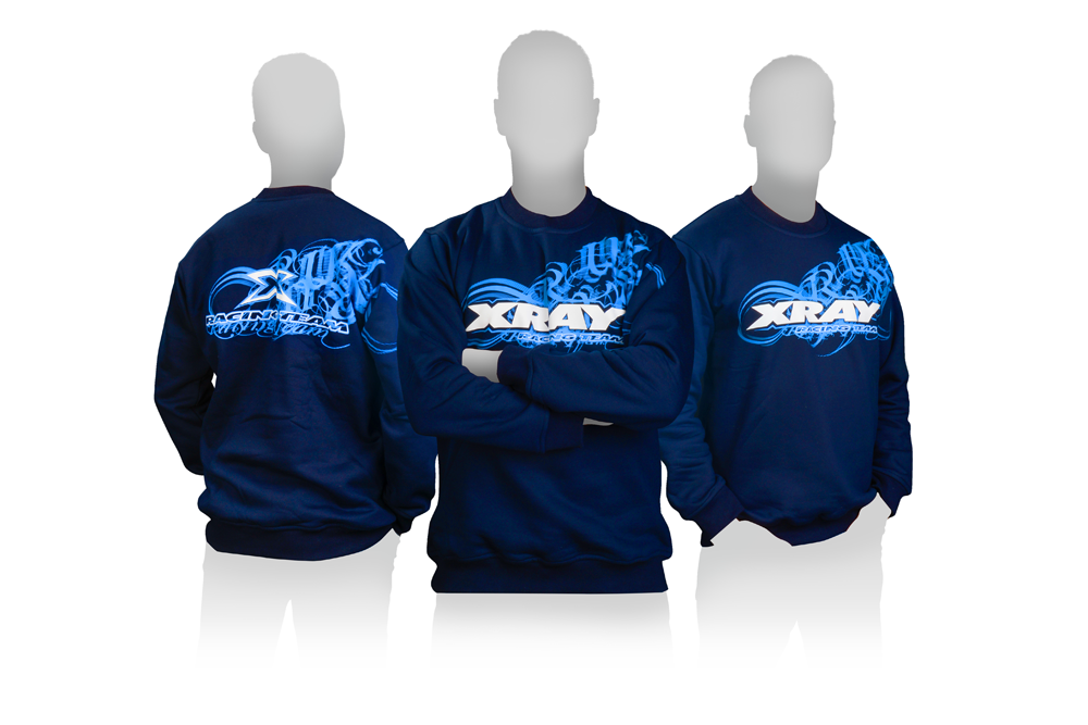 XRAY 395414 - Team Sweatshirt - Größe XL - blau - Design 2018