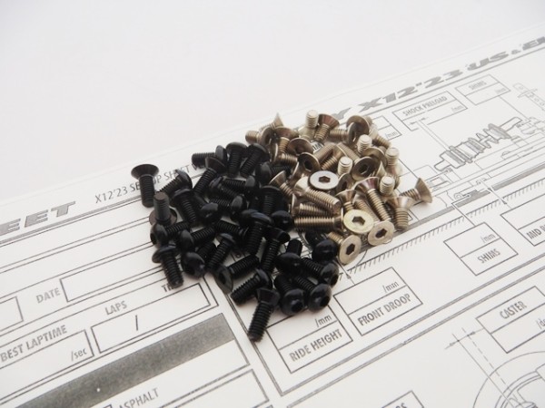 Hiro Seiko 48848 - XRAY X12 2023 - Alloy and Titanium Hex Socket Screw Set (71 pcs) - black