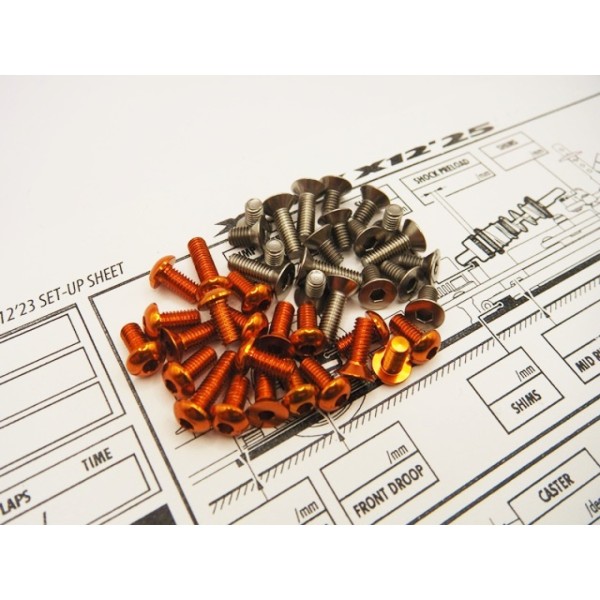 Hiro Seiko 48964 - XRAY X12 2025 - Alloy- and Titanium Hex Socket Screw Set - orange (50 pcs)