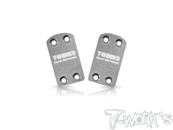 T-Work's TO-220-B7 - Stainless Steel Rear Chassis Skid Protector for Asso B7 (2 pcs)