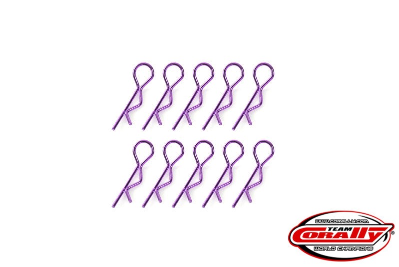 Corally 35103 - Body Clips 45° bent - small - purple (10 pieces)