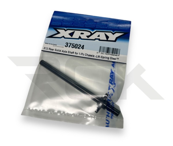 XRAY 375024 - X12 2025 - Rear Solid Axle Shaft for 1-piece Chassis - Spring Steel - Lightweight