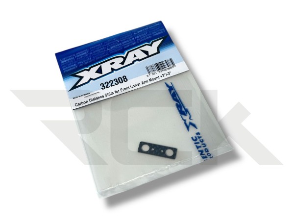 XRAY 322308 - XB2 2025 - Carbon Distance Shim for Front Lower Arm Mount +3°/-3°