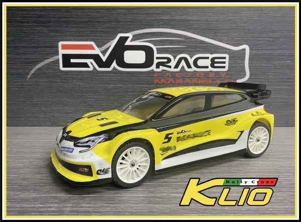 EvoRace Factory - KLIO RCross - Body Set - FWD / RALLYE - 190mm - for 1/10 touring car