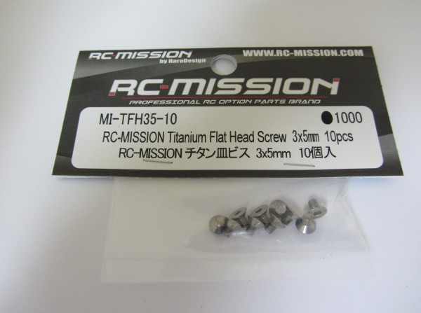 RC-Mission MI-TFH38-10 - Titanium Flat Head Screw - M3x8mm - for XRAY T4 (10 pcs)