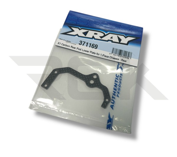 XRAY 371169 - X1 2025 - Carbon Pod Heck - untere Platte für Chassis - Heck