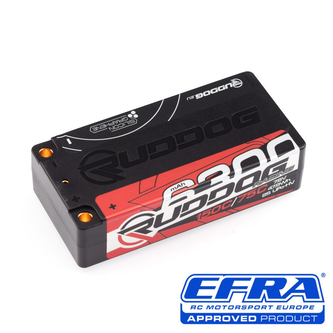 Ruddog Products 0679 - Racing LiPo - Shorty - 6300mAh - 150C/75C 7.6V HV