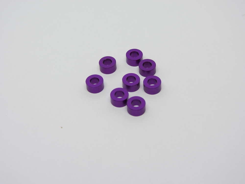 Torpine TOR-PU-3-3 - Alu Spacer - M3 - PURPLE - 3.0mm (8 Stück)