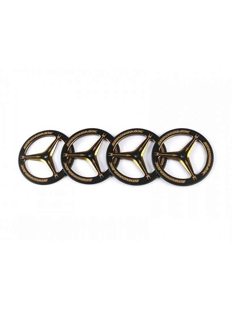 Arrowmax 171007 - ALU SET-UP WHEEL FOR 1/10 ON-ROAD CARS - Black Golden (4pcs)