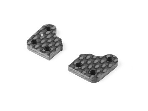 XRAY 322294 - XB2 2024 - Carbon Verlängerungsplatten für Lenkarme - 1 Dot (2 Stück)