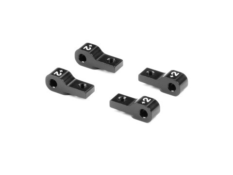 XRAY 332712 - NT1 2023 - Alu Lower 2-piece Front Suspension Holder +2mm - Black (4 pcs)