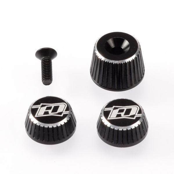 Revolution Design 0501-BLK - SANWA M17 - Aluminium Muttern Set - SCHWARZ