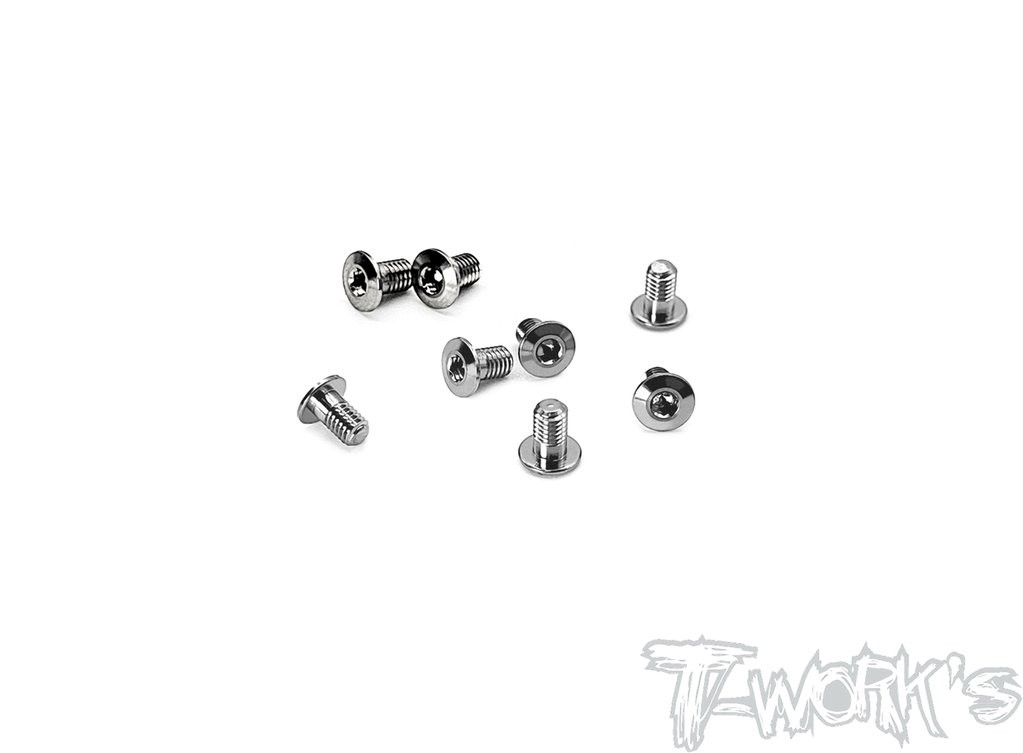 T-Work's TSS-305LP - Ultra Flat Hex Head Screw - M3x5mm - half threaded (8pcs)