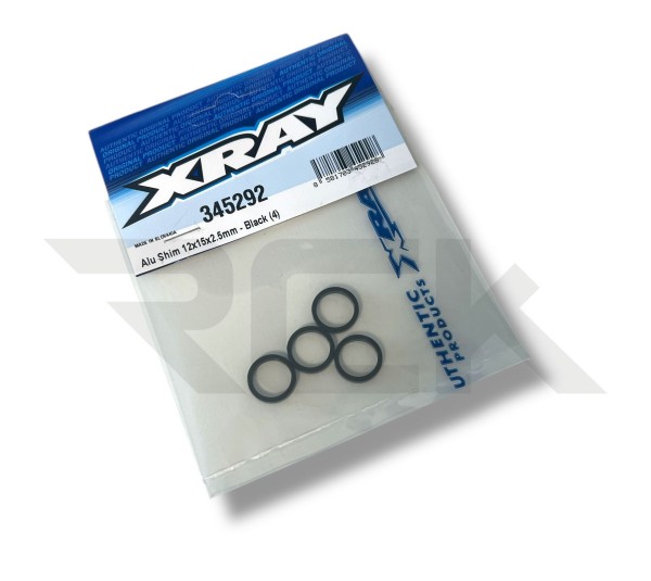 XRAY 345292 - RX8 2024 - Alu Shim 12x15x2.5mm - schwarz (4 Stück)