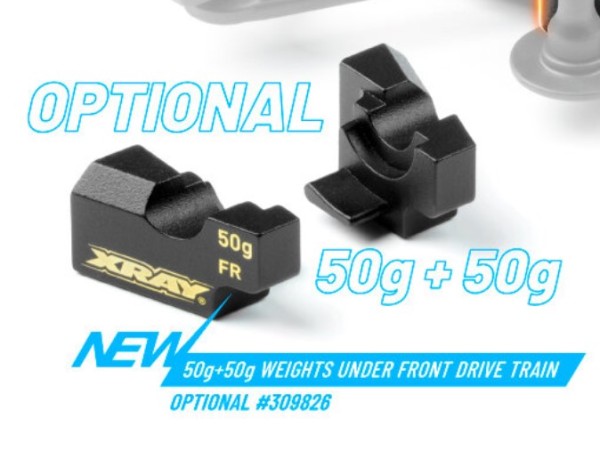 XRAY 309826 - X4F 2025 - Balancing Weight Front - Left and Right (50+50g)