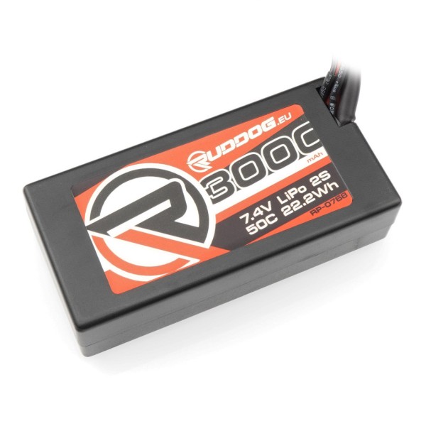 Ruddog Products 0768 - LiPo Shorty Stick - 3000mAh - 50C 7.4V - T-Plug