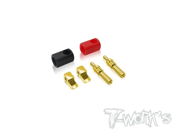 T-Work's EA-033-A - abgewinkelte Goldstecker - 4mm / 5mm abgestuft (1 Paar)