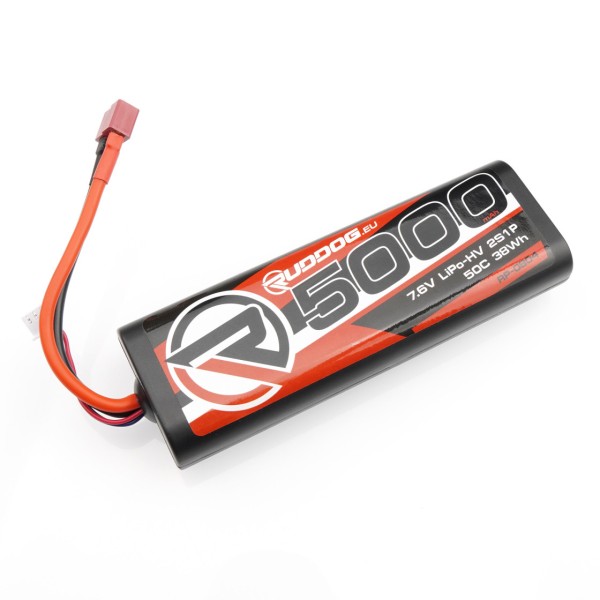 Ruddog Products 0804-TPL - 50C LiPo Akku - 5000mAh - 7.6V - Sub-C Stick 2S - T-Stecker