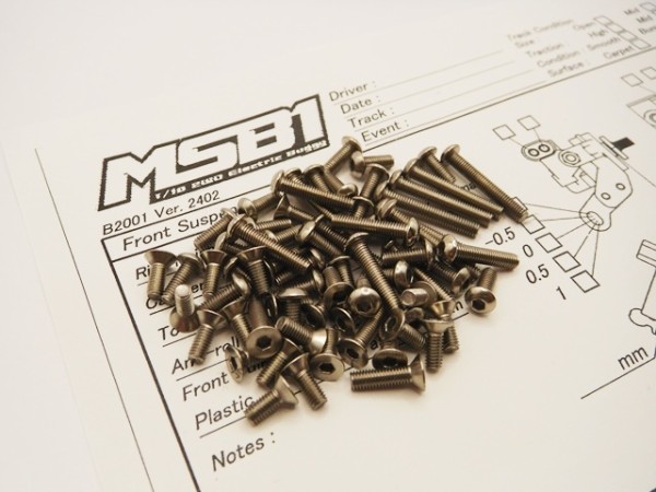 Hiro Seiko 48943 - Mugen MSB1 - Titanium Hex Socket Screw Set (97 pcs)