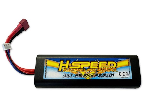 H-Speed HSPLI008 - 4000mAh - 7.4V - 20C 2S LiPo Stickpack Hardcase - SubC Style