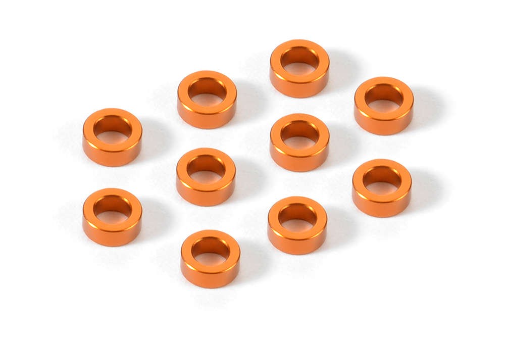 XRAY 303140-O - X4 / X10 2018 - Alu Shims - 3x5x2.0mm - ORANGE (10 Stück)