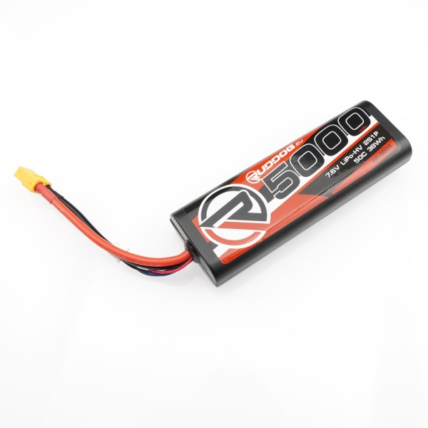 Ruddog Products 0804-XT60 - 50C LiPo Akku - 5000mAh - 7.6V - Sub-C Stick 2S - XT60 Stecker