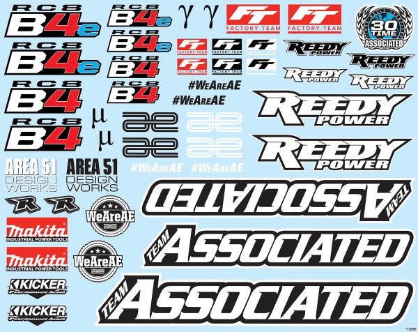 Team Associated 81588 - RC8B4 - Decal Sheet