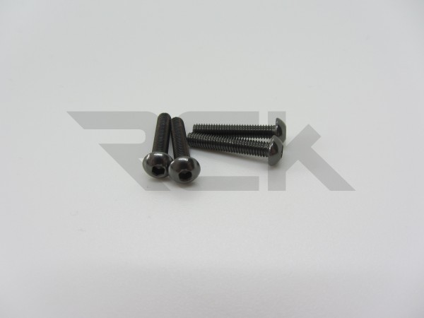 Hiro Seiko 48722 - Alloy Hex Socket Screw - Button Head - M3x20mm - GRAY (4 pcs)
