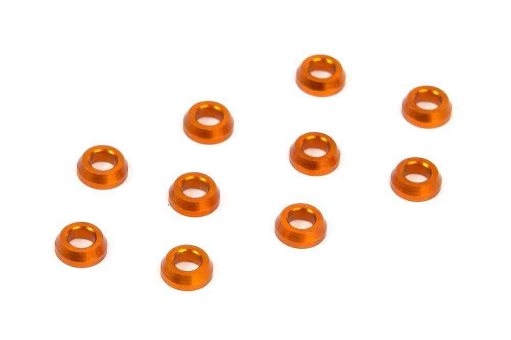 XRAY 362280-O - Alu Unterlegscheiben konisch 3x6x2mm - orange (10)