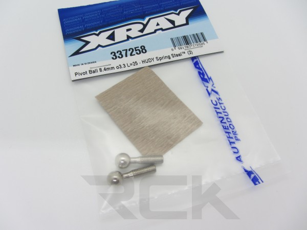 XRAY 337258 - RX8 - Pivot Ball 8.4mm o3.3 L=25 HUDY Spring Steel (2 pcs)