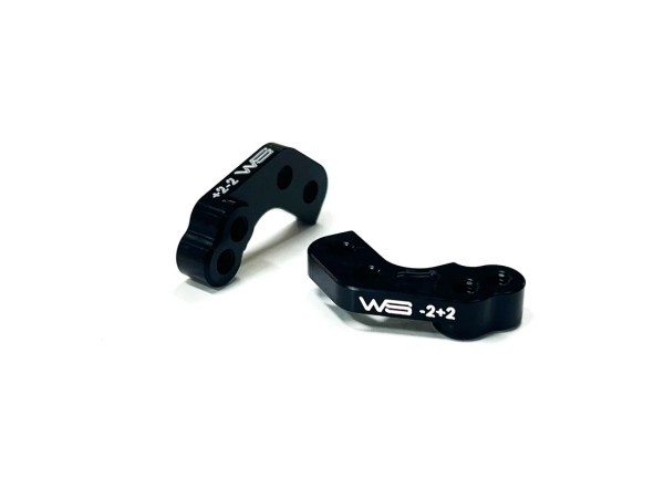 Willspeed W3083 - Alu Caster Block Link Mounts - +/- 2mm - for Asso B7 - BLACK (1 pair)