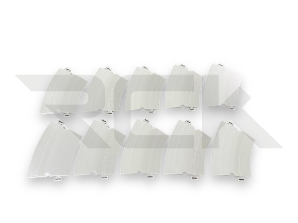 Slidelogy SDY-0130WT - Curbs and Track Limits - Tight 30 Degree Curve - WHITE (10 pcs)