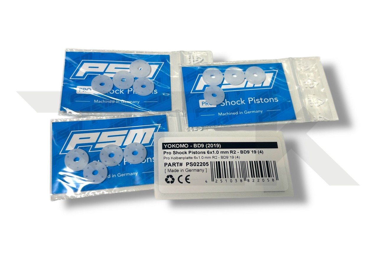 PSM - Yokomo BD9 2019 - Pro Shock Pistons Set - 6x1.0mm (3x4 pcs)