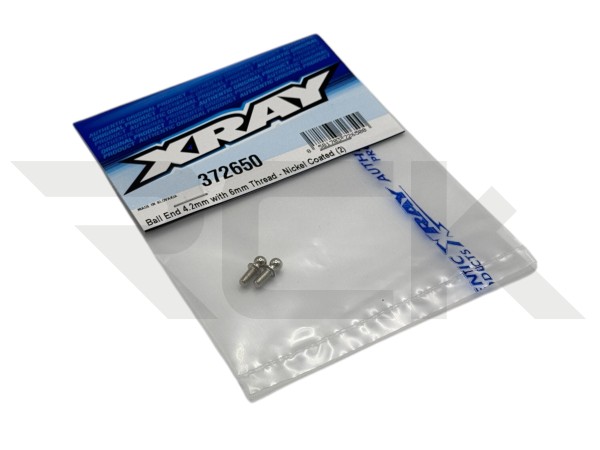 XRAY 372650 - BALL-END 4.2MM - THREADED M3x6mm - Nickel Coated (2 pcs)