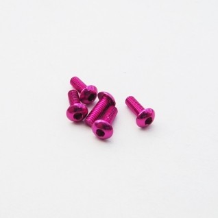 Hiro Seiko 48737 - Alloy Hex Socket Screw - Button Head - M3x20mm - PINK (4 pcs)