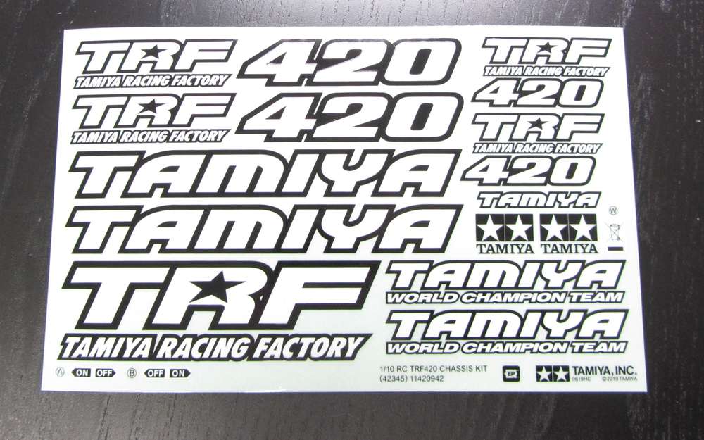 Tamiya 1420942 - TRF 420 - Sticker - black / white