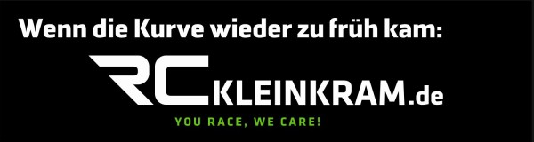 RCK 240138 - RCK PVC Werbebanner "Wenn die Kurve wieder zu früh kam" - 3x0.8m - geöst