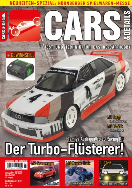 CARS & DETAILS 2025-02 - RC-Car Magazin - Tamiya Audi quattro 90 - Carrery Hybrid