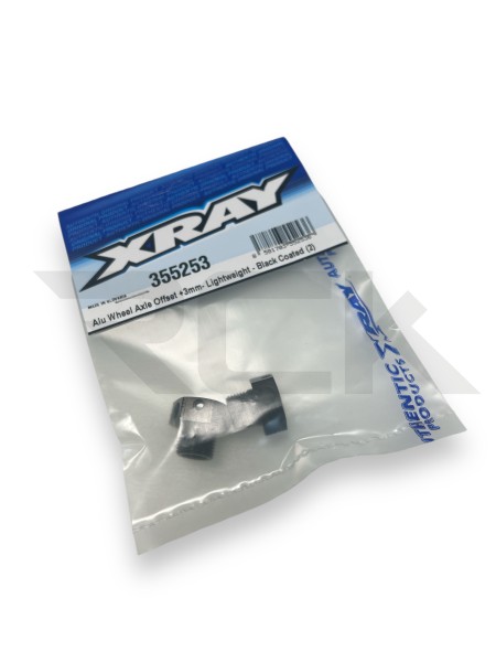 XRAY 355253 - XT8 - Alu Wheel Axle Offset +3mm - Black Coated - Lightweight