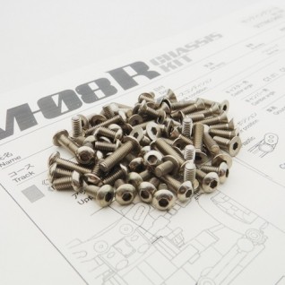 Hiro Seiko 48805 - Tamiya M-08R - Titanium Hex Socket Screw Set (68 pcs)