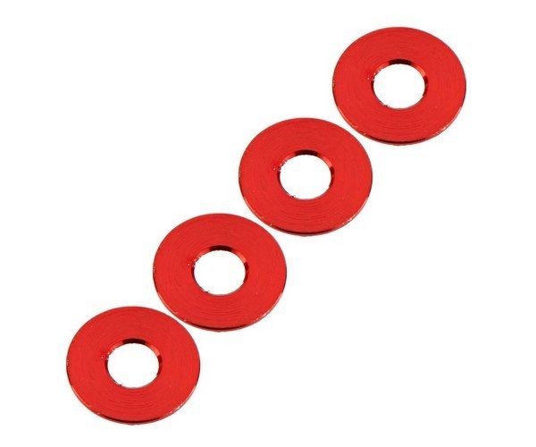 Durango TD709056 - ALUMINIUM SPACER 8x3x0.50mm (4pcs)(RED)